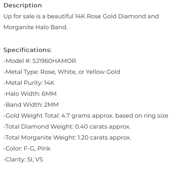 14k morganite wedding ring set - Picture 10 of 10